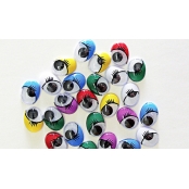 Yeux mobiles adhésifs ovales avec cils Ø10 mm x104