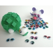 Yeux mobiles adhésifs ovales avec cils Ø10 mm x104