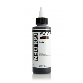 1-08546 - 0738797854642 - Golden - Encre Acrylic High Flow Golden II 119ml Sepia