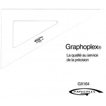 GX164 - 3700010405020 - Graphoplex - Equerre 60° 3 bords droits 37 cm