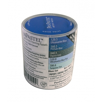 PAN30055 - 0879465001958 - Panpastel - Pastel Panpastel Set 5 couleurs + outils Bleu