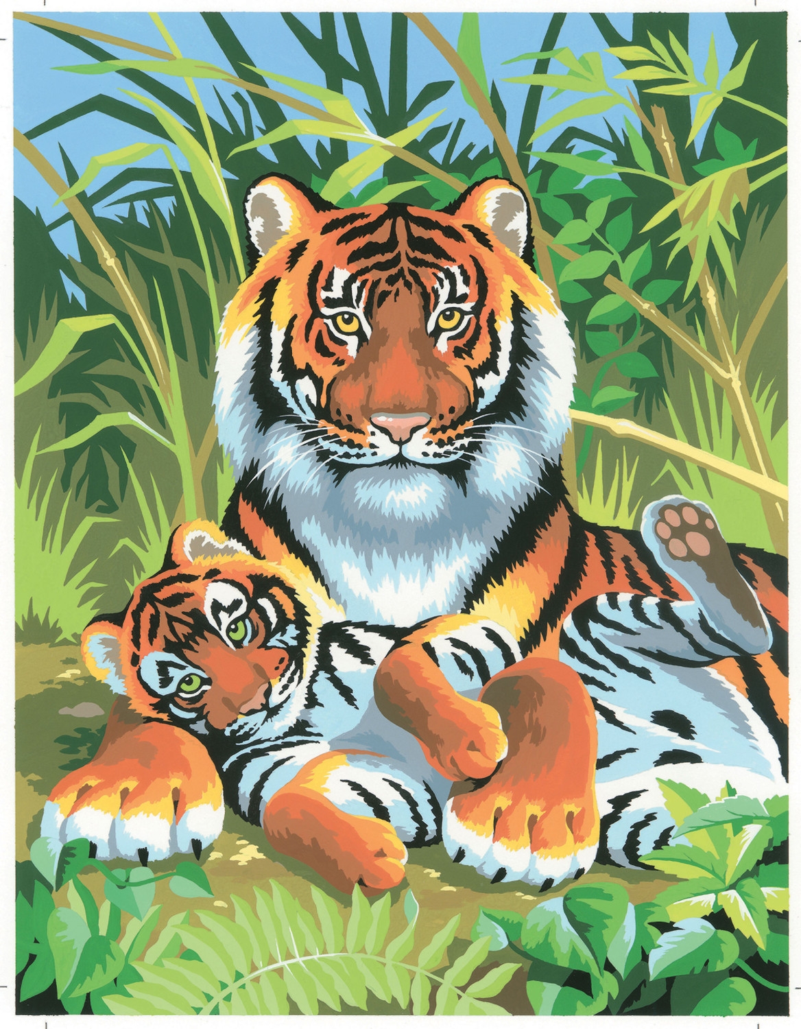 Tableau peinture au numéro Pour enfant Tigres - KSG référence PBNJ2