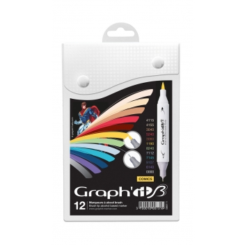 GI80111 - 3700010007316 - Graph it - Set de 12 Marqueurs Graph'it Brush Comics