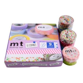 MT40002 - 3700010400025 - Masking Tape (MT) - Masking Tape MT 1,5 cm Assortiment 9 pièces - 2