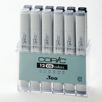 CM12SGF - 4511338002162 - Copic - Set 12 marqueurs Manga Copic Marker Gris froid