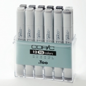 Set 12 marqueurs Manga Copic Marker Gris toner