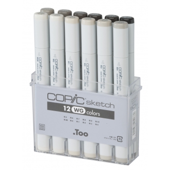 CS12SGC - 4511338050682 - Copic - Set 12 marqueurs Manga Copic Sketch Gris chaud