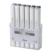 Set 12 marqueurs Manga Copic Sketch Gris froid