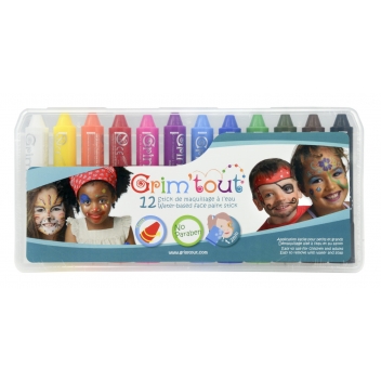 GT41883 - 3700010418839 - Grim'tout - Crayons de maquillage enfant 12 sticks - 5