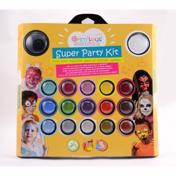GT41637 - 3700010416378 - Grim'tout - Coffret maquillage pour enfant Super Party Kit 17 couleurs - 2