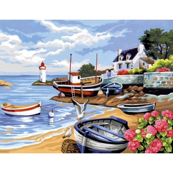PL41142 - 5013634010357 - KSG - Tableau peinture au numéro Rivage Breton - 2