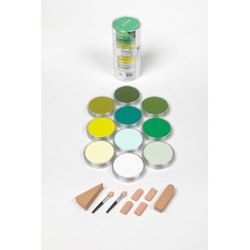 PAN30104 - 0879465002078 - Panpastel - Pastel Panpastel Set 10 couleurs + outils Vert - 2