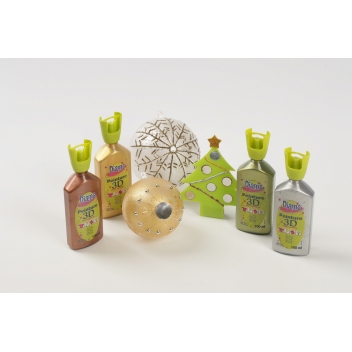 DI40405 - 3700010404054 - Diam's - Peinture Diam's 3D 100ml 4 flacons Assortiment métallique