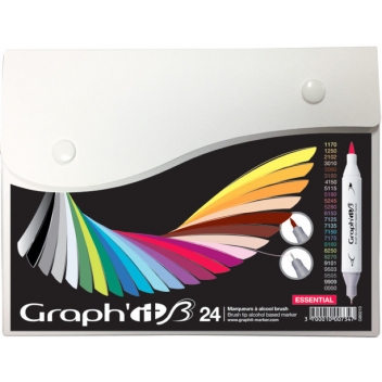 GI80210 - 3700010007347 - Graph'it - Set de 24 Marqueurs Graph'it Brush Essential