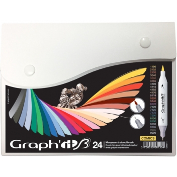 GI80211 - 3700010007354 - Graph it - Set de 24 Marqueurs Graph'it Brush Comics