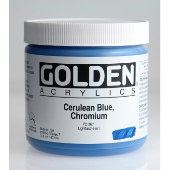 4-01050 - 0738797105065 - Golden - Peinture Acrylic HB Golden VII 473ml Bleu Ceruléen Chrome
