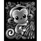 Tableau Scraper à gratter Or Kawaii Roi de la jungle