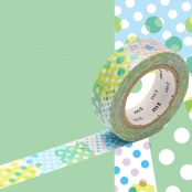 Masking Tape MT collage Pois bleu - negapoji blue