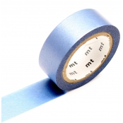 Masking Tape MT 1,5 cm Uni Pearl irisé bleu céleste