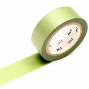 Masking Tape MT 1,5 cm Uni Pearl irisé vert olive - lime