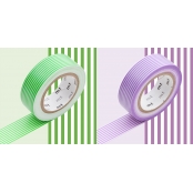 Masking Tape MT Lignes fines vert et mauve - green x purple