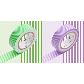 MT02D065Z - 4971910177082 - Masking Tape (MT) - Masking Tape MT Lignes fines vert et mauve - green x purple