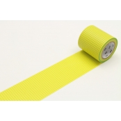 Masking Tape MT Casa Quadrillage 5 cm vert fond jaune - fiel mustard