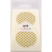Masking Tape MT Casa Seal Sticker rond en washi Pois or - dot gold
