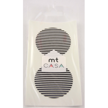 MTCDS015Z - 4971910218525 - Masking Tape (MT) - Masking Tape MT Casa Seal Sticker rond en washi Lignes noir