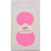 Masking Tape MT Casa Seal Sticker rond en washi Pois fond rose