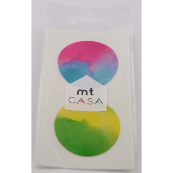 MTCDS018Z - 4971910218556 - Masking Tape (MT) - Masking Tape MT Casa Seal Sticker rond en washi dégradé watercolor - 2