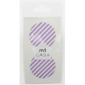 Masking Tape MT Casa Seal Sticker rond en washi Rayé lilas