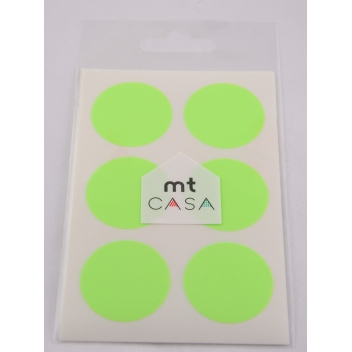 MTCDSS04Z - 4971910218617 - Masking Tape (MT) - Masking Tape MT Casa Seal Sticker rond en washi shocking green