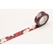 Masking Tape MT 1,5 cm Noel rose de Noël - poinsettia