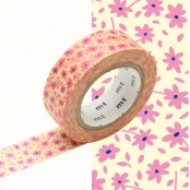 Masking Tape MT EX fleurs roses - pink flower
