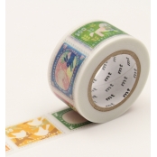 Masking Tape MT EX 2,5 cm timbres animaux - postage stamp