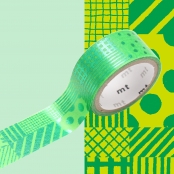 Masking Tape MT FAB métallisé script vert - script green