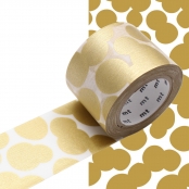 Masking Tape MT Mina 3,5 cm gouttes or - soda water gold