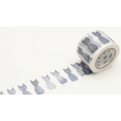 Masking Tape MT Mina 3,5 cm chat gris - kuro neko