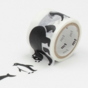 Masking Tape MT Relief bestiaire - black animals