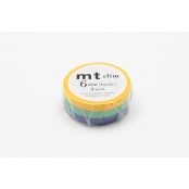 Masking Tape MT Slim 6 mm Set de 3 - unis G (jaune bleu vert)