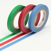 Masking Tape MT Slim 6 mm Set de 3 - unis H ( bleu rouge vert)