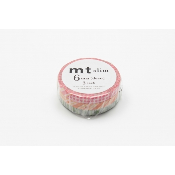 MTSLIM19Z - 4971910192153 - Masking Tape (MT) - Masking Tape MT Slim 6 mm Set de 3 - deco D - 2
