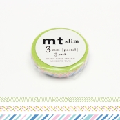 Masking Tape MT Slim 3 mm Set de 3 pastel