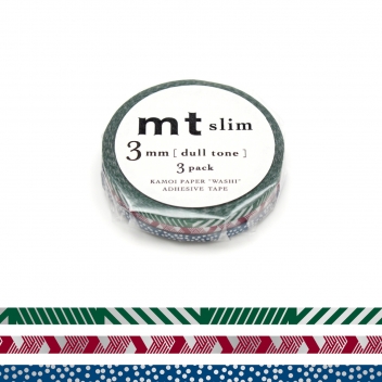 MTSLIMS09Z - 4971910215258 - Masking Tape (MT) - Masking Tape MT Slim 3 mm Set de 3 Lignes & Pois - dull tone