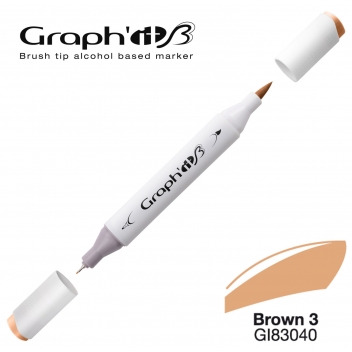 GI83040 - 3700010006142 - Graph it - Marqueur manga à l’alcool Graph'it Brush 3040 Brown 3 - 3