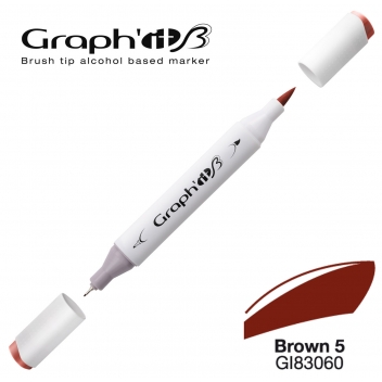 GI83060 - 3700010006166 - Graph it - Marqueur manga à l’alcool Graph'it Brush 3060 Brown 5 - 3