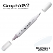 Marqueur manga à l’alcool Graph'it Brush 9100 Cool Grey 0