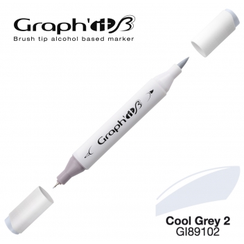 GI89102 - 3700010006890 - Graph it - Marqueur manga à l’alcool Graph'it Brush 9102 Cool Grey 2 - 3