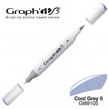 GI89105 - 3700010006920 - Graph'it - Marqueur manga à l’alcool Graph'it Brush 9105 Cool Grey 5 - 3